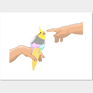 Michelangelo Ice Cream Cockatiel Posters and Art